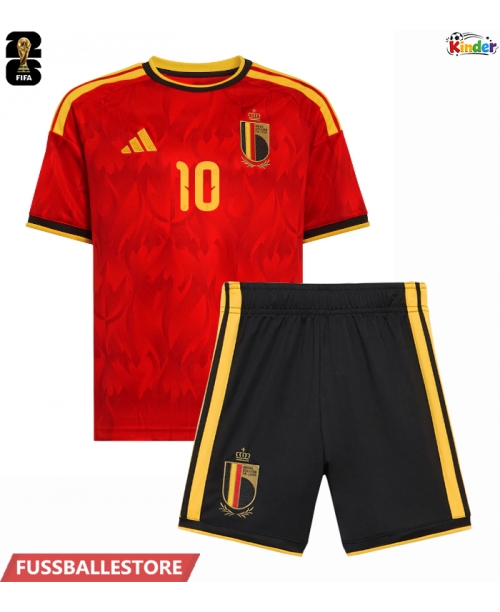 Günstige Belgien Leandro Trossard #10 Heimtrikotsatz Kinder WM 2026 Kurzarm (+ Kurze Hosen)